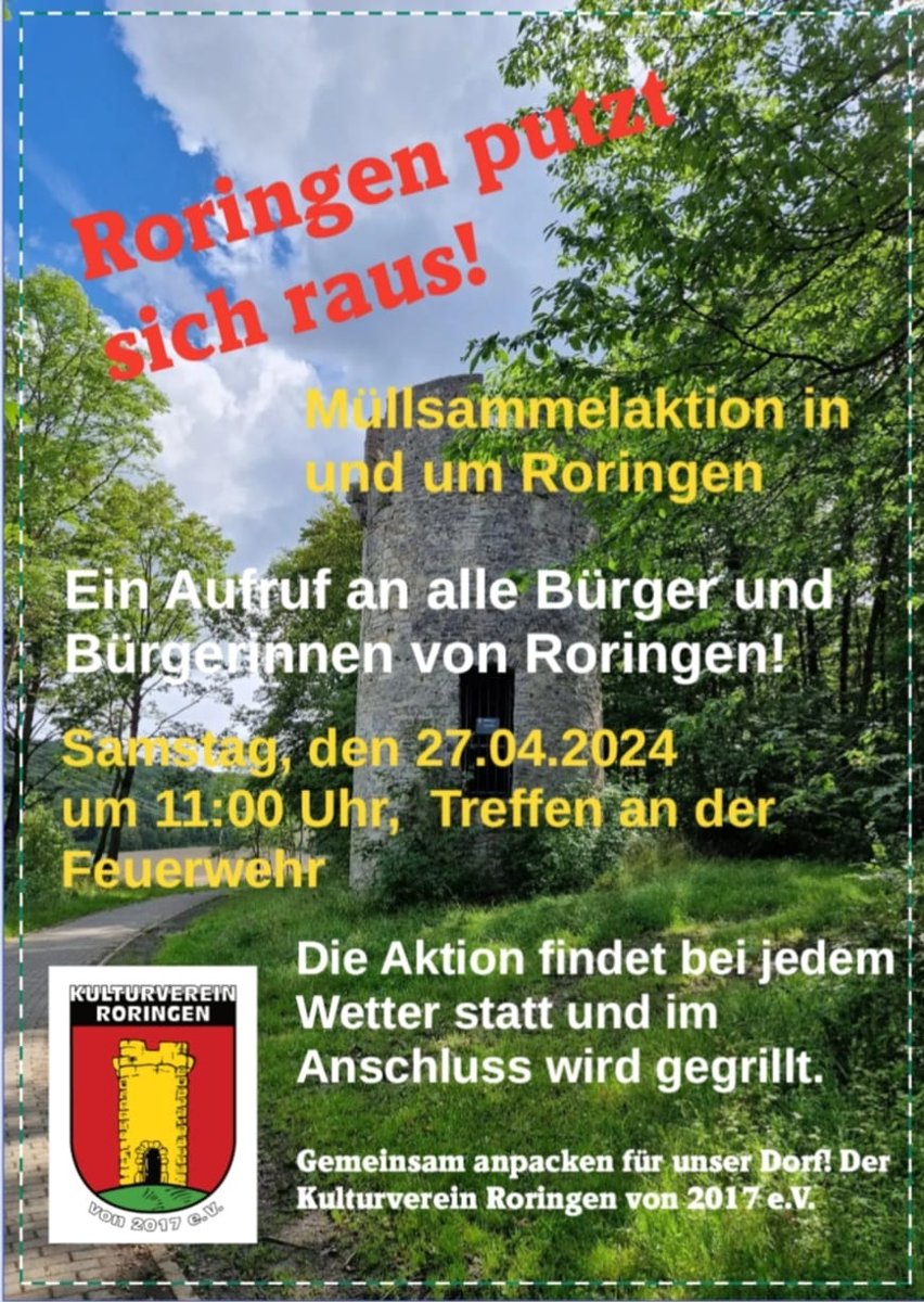 Plakat Putzaktion Roringen putzt sich raus